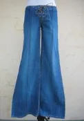 楹 ~ 全新 正品 SCOTTISH HOUSE 綁繩 低腰 喇叭牛仔褲 size: S