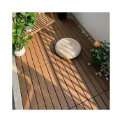 (店+)加厚增高塑木地板 陽臺防水地板 戶外防腐地墊 浴室地板 自鋪木塑防水防腐拼接地板