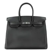【康是美官方網購】Hermes 愛馬仕 BIRKIN 35CM 89 Epsom D刻 牛皮柏金包(經典黑/銀釦)_廠商直送
