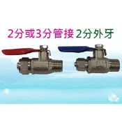 【水易購淨水網-新竹店+竹北店】金屬球閥 - 2分管或3分管接2分外牙 考克【單筆訂單未達$199不出貨】