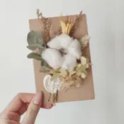 訂製款 棉花乾燥花卡片設計 DIY 手工卡片設計 手作卡片 禮物 情人節禮物 情人節卡片 生日卡片 尤加利葉 滿天星