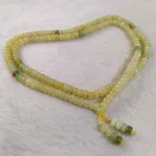 🔮毛衣鏈🔮天然緬甸玉 A貨 翡翠-5.5mm淡黃三彩 算盤珠 毛衣鏈 項鍊 現貨實拍優惠特價 翡翠項鍊 玉項鍊 算盤珠鍊