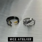 NCZ ATELIER🇰🇷24HR現貨｜天使翅翼 黑岩蛇 復古戒指 精工雕刻 食指戒 小眾 配件 個性戒指