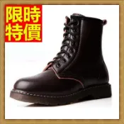 馬丁靴女中筒靴子-加絨粗跟秋冬季真皮保暖女鞋子4色65d54【獨家進口】【米蘭精品】