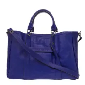 【DOKODEMO】Longchamp 3D 皮革藍色兩用手提包，成色極佳，藍色，0784 [二手]