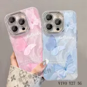 暈染蝴蝶羽紗防摔手機殼 適用VIVO Y31 Y21 Y05 Y100 Y78 Y39 Y36 Y27 Y50 Y20