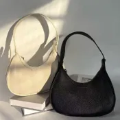 【荔枝紋軟皮】復古時尚腋下包 餃子包 單肩斜挎包 手拎包 百搭流行 2024新款 軟皮肩背包