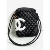 Chanel 香奈兒 Cambon Coco 康朋 肩背包 包包 黑 sport 運動 側背包 小包 牛皮 白 LOGO