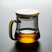 協貿國際日用品生活3館 禾陽日式耐熱玻璃杯茶杯三件式過濾泡茶杯帶蓋辦公室水杯子花茶杯