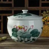 5Cgo【代購七天交貨】530461548835 新品景德鎮陶瓷廚房五穀雜糧20斤米缸米桶腌菜腌雞蛋面缸存錢罐儲物罐手繪