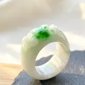冰種飄陽綠翡翠如意玉戒 | 國際18圍 | 天然緬甸玉翡翠A貨 | 送禮