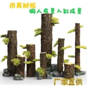 台灣出貨 微景觀擺件 微景觀擺飾 小物 仿真樹干直條沉木水缸水陸缸雨林樹皮杜鵑根樹樁魚缸造景樹脂枯木