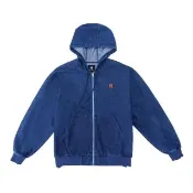 【CONVERSE】運動 休閒 長袖 連帽 男外套 DENIM NON PADDED JKT DENIM BLUE(MCJ411-UHA)