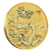 銀幣 錢幣 紀念幣 0.05盎司 2024年 澳洲珀斯 龍年生肖 金幣256