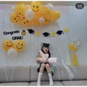 台南高雄現貨」畢業季🎓微笑氣球/笑臉氣球眨眼睛類空飄氣球架/班級佈置/教室佈置小畢典/背景畢業典禮佈置台灣