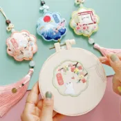 【小織女-唯美流蘇珠子香囊】女生居家刺繡diy手工自繡情侶平安符香囊材料包平安福荷包護身送男友手作禮物香包