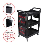 【KT BIKER】 三層塑鋼工具車 汽車美容 三層推車 工具車  塑鋼推車 多功能 手推車 送餐推車 〔CWT103〕