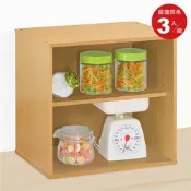 HOPMA家具 粉彩無門二層櫃(3入)台灣製造 收納雙格櫃 置物書櫃-寬41x深30 x高40.5cm(單個)