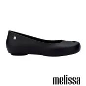 Melissa-霧面方頭魚口平底鞋-黑色