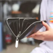 全球選品1館 生活百貨 油蠟紋牛皮男士真皮長款拉鍊錢包大容量防盜刷手拿包