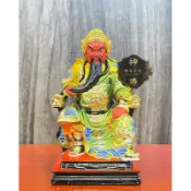 【神佛佛具】3寸6安金關聖帝君 關公 關聖帝君 文衡聖帝 小神尊 黃楊木