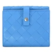 BOTTEGA VENETA 經典編織釦式零錢短夾(藍色)