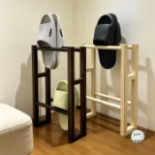 宜悅家居 鞋架｜多層鞋架｜免運/公司貨｜家用簡易多層鞋托架子｜置物架｜落日式實木玄關門廳鞋架｜拖鞋架｜收納架｜｜YY6811
