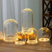 🔥台南出貨🔥永生花玻璃罩展示盒 diy手辦裝飾桌麵擺件 幹花透明防塵罩 玻璃罩 花盅 乾燥花 展示盒 桌面擺件