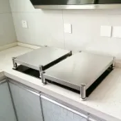 臻選名品 【台灣公司 可開發票】不銹鋼電磁爐支架子煤氣灶臺架蓋板廚房微波爐底座增高單層置物架