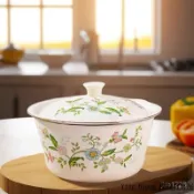 🌸工廠直銷搪瓷盆食品級加厚搪瓷碗帶蓋豬油缸家用搪瓷豬油罐耐高溫豬油盆