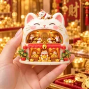 大芒果🍋招財貓金店 樹脂浮雕 磁吸冰箱貼 裝飾品 春節禮品 紀念品 伴手禮 小禮物