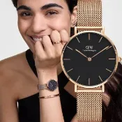 【Daniel Wellington】DW 女錶-32mm Petite Melrose 經典極簡美學米蘭帶手錶-玫瑰金框(DW00100161)