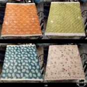 30%棉+70%Polyester 方巾 60*60cm 頭巾 領巾 桌巾 流行 親膚 日韓系 2026春夏新款(e.)