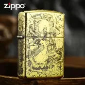 【客之坊】正版zippo打火機黃銅雕祥雲關公正品煤防風關羽武聖送禮男士