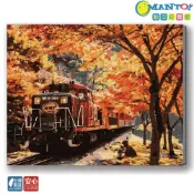 (店+)【Manto】台灣製DIY數字油畫-嵐山小火車|超取專用大小
