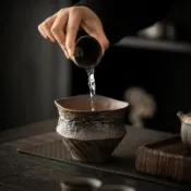 粗陶茶洗茶渣桶中式陶瓷杯洗建水功夫茶具廢水缸水盂筆洗茶道配件