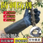 🔥臺灣出貨🔥 牛皮防護手套 防刺手套 園林園藝修剪玫瑰 剝板栗子防滑防扎 止滑耐磨 戶外手套安全手套 砍