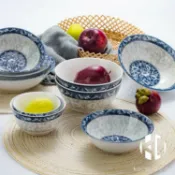 聚物優品 日式家用拉面碗陶瓷餐具青花瓷斗笠碗大號湯碗吃飯碗泡面碗