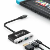歡樂購物網 type-c轉hdmi三合一hub拓展塢Switch底座投屏器擴展塢PD100W
