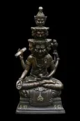 龍婆通丹，佛歷2562年，九面魯士供奉型，倫興喇薩（興旺富貴），黃銅熏黑材質，鑄造199尊， 現貨實拍，所見即