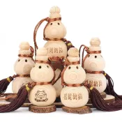 (店+)【晨豐商行】招財納福精油聞香瓶 台灣檜木葫蘆精油組系列/招財貓款 開口胖胖型葫蘆10cm小中國結葫蘆招財納福檜木精油葫蘆