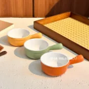 東升精品館 創意歐式迷你把手調料碟家用醬料碟可愛陶瓷小碟子味碟醋碟小吃碟