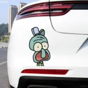 機車貼紙 汽車車貼 裝飾車貼 卡通海綿寶寶派大星汽車保險杠劃痕遮擋貼章魚哥蟹老板電動車貼紙