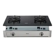 (全省安裝)林內嵌入式緻溫玻璃雙口爐瓦斯爐桶裝瓦斯RBTS-A2660GB-LPG ★送陶板屋餐券1張