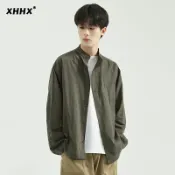 協貿國際日用品生活7館 中式棉麻小立領襯衫男長袖春秋款休閑中國風唐裝修身日系襯衣外套