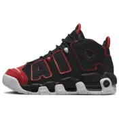 (店+)【NIKE 耐吉】FB1344-001 Nike Air More Uptempo 合成革 舒適百搭 防滑減震耐磨 高幫 兒童籃球鞋 黑紅色 nike童鞋 大童運動鞋 小童運動鞋