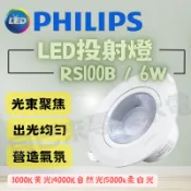 自己來專業水電-飛利浦LED崁燈，孔徑7.5公分｜7公分｜8公分｜RS100B
