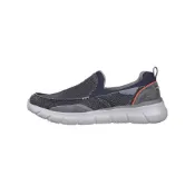 (店+)【SKECHERS】210465-NVY Skechers斯凱奇 Del Retto Tucano 網布織物皮革 舒適 運動 減震耐磨透氣 低幫 生活休閒鞋 男款 海軍藍