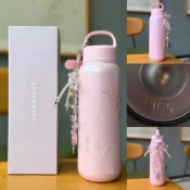 星巴克杯子2026暮櫻翩翩可愛輕奢高級提手茶濾便攜不銹鋼隨行水杯