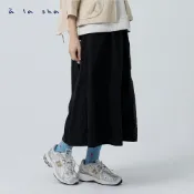 a la sha 拼接方塊A字長裙